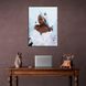 Картина на полотні інтер'єрна на стіну Красива Африканка з лисицею, метеликами та голубами, 30х40 см, Холст поліестеровий