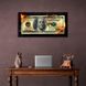 Картина на полотні на стіну в офіс для мотивації Палаючі гроші 100 доларів, 30х60 см, Холст поліестеровий