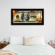 Картина на холсте на стену в офис для мотивации Горящие деньги 100 долларов, 30х60 см, Холст полиэстеровый