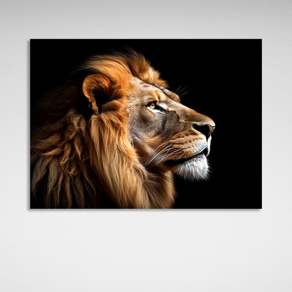 Картина на полотні задумливий Лев, 30х40 см, Холст поліестеровий