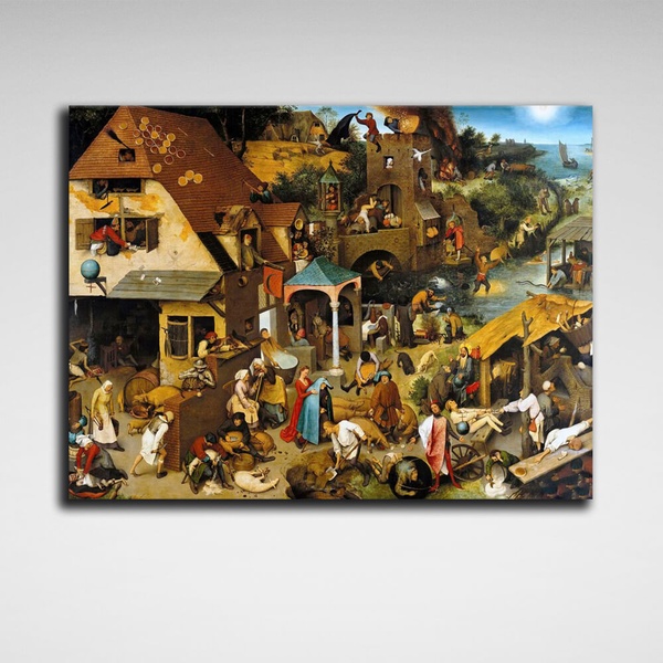 Картина на холсте репродукция Фламандские пословицы, 30х40 см, Холст полиэстеровый