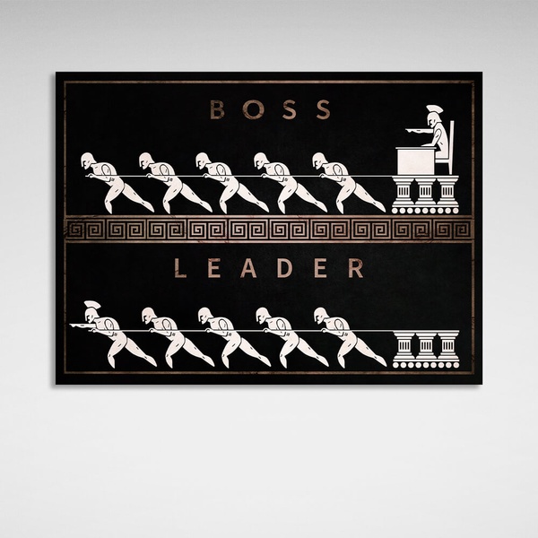 Картина на холсте для мотивации Босс и Лидер, 30х40 см, Холст полиэстеровый